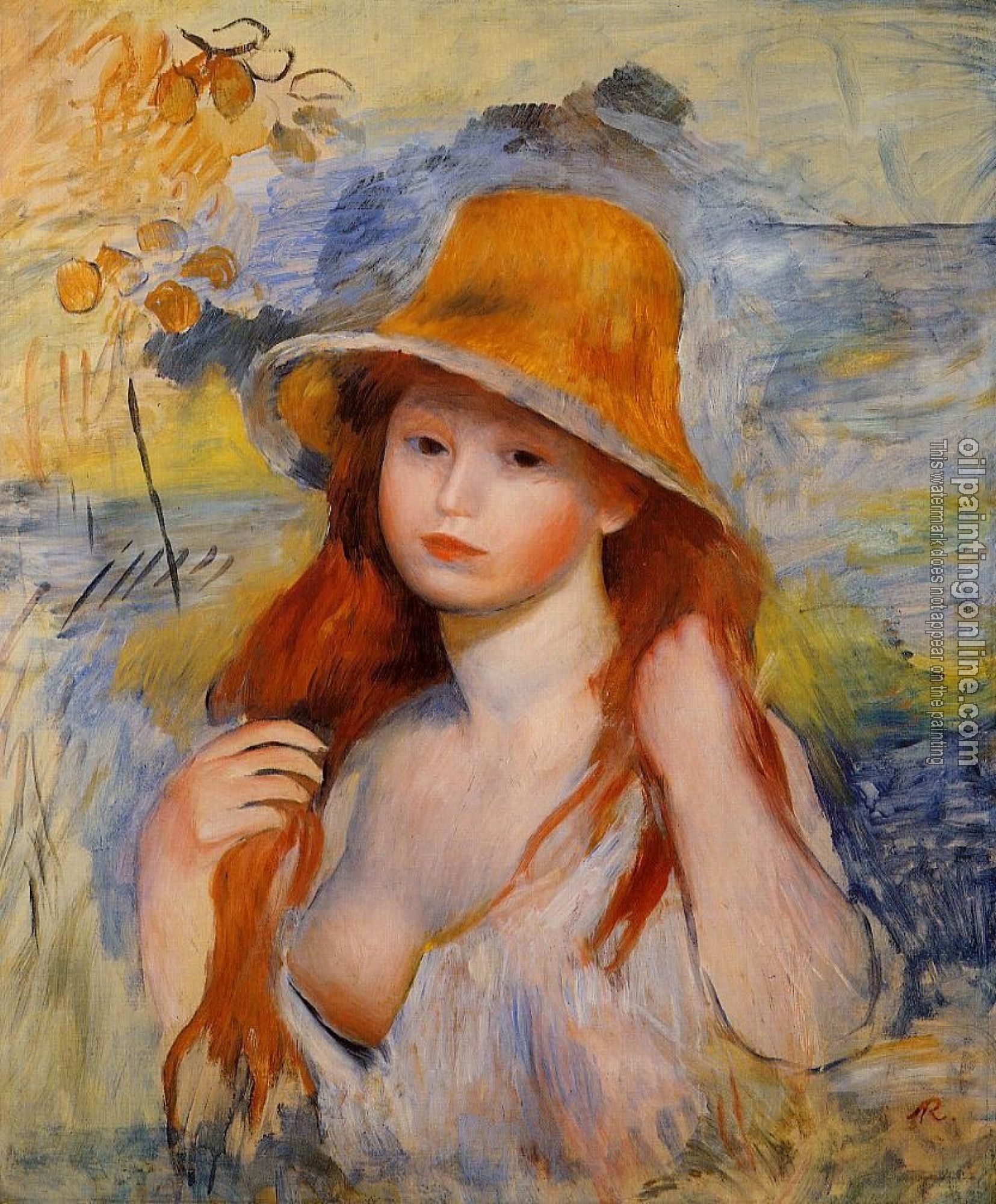 Renoir, Pierre Auguste - Young Woman in a Straw Hat